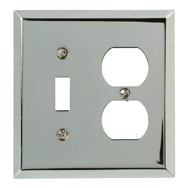 Amerelle Wall Plate, Number of Gangs: 2 gang Stamped Steel, Polished Chrome Finish, Light Gray 161TD - main